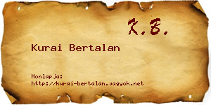 Kurai Bertalan névjegykártya