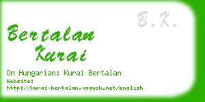 bertalan kurai business card